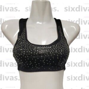 Sexy Black Crop Top  Seuquin Tube Top Racer Back Bandeau Short Cami - Size XS/S